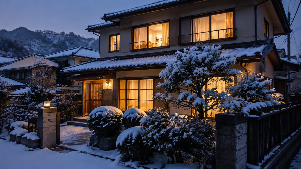 夕暮れに窓の明かりがともる住宅（まとめのイメージ）
