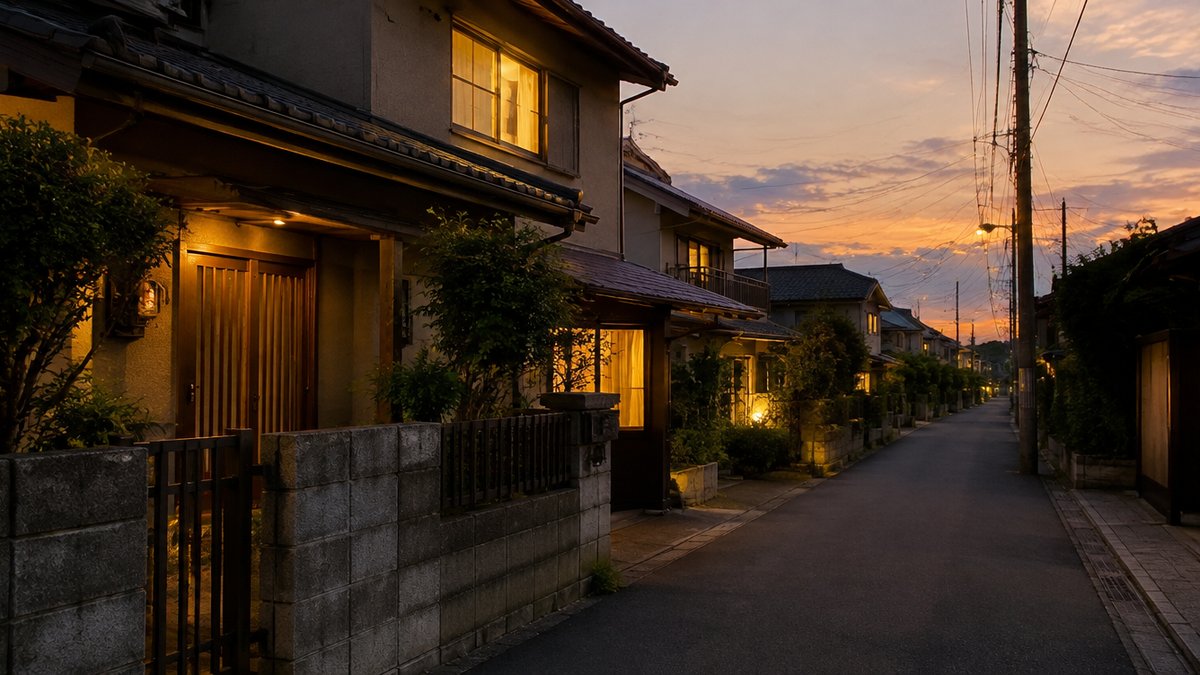 夕方の静かな住宅街（まとめのイメージ）